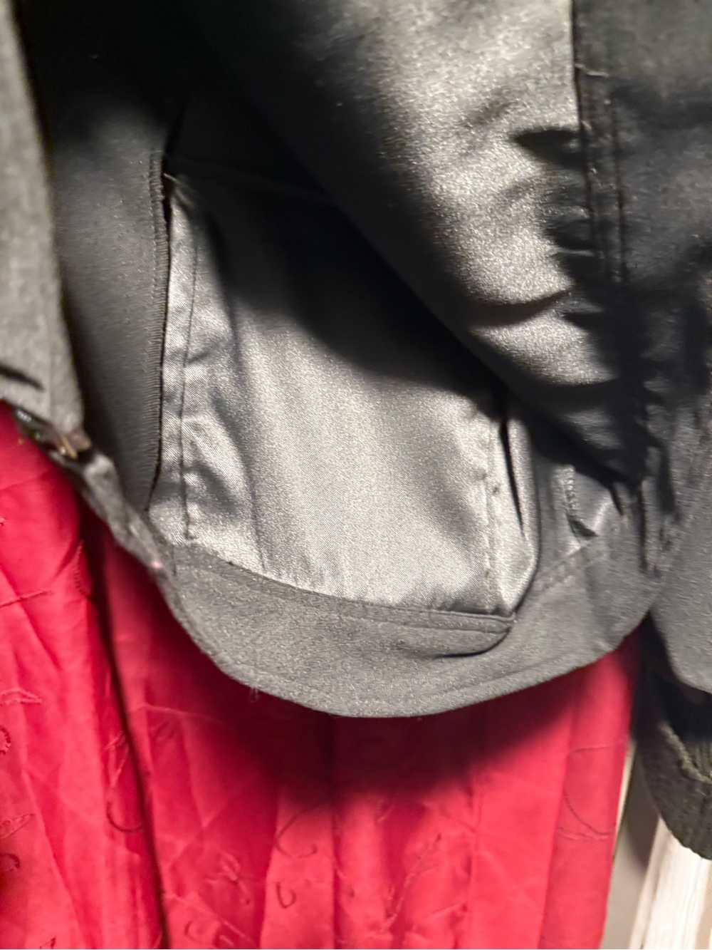 Women's Olive Bomber Jacket with Ribbed Trim - Picture 6 of 8